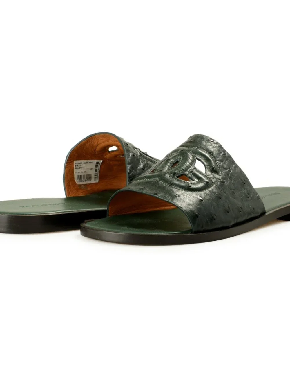 Dolce & Gabbana Men's 100% Ostrich Leather Slides Shoes US 11 UK 10 IT 44